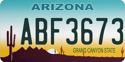 AZ license plate ABF3673