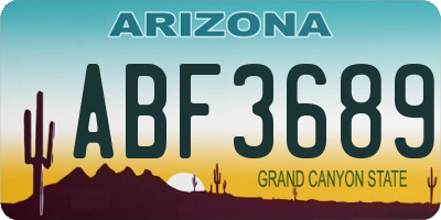 AZ license plate ABF3689