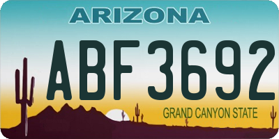 AZ license plate ABF3692