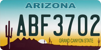 AZ license plate ABF3702