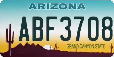 AZ license plate ABF3708