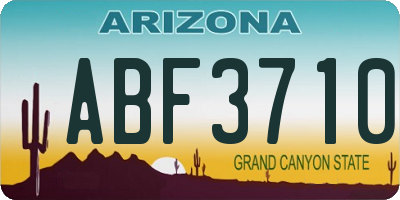AZ license plate ABF3710