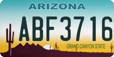 AZ license plate ABF3716