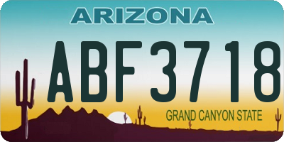 AZ license plate ABF3718