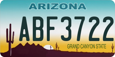 AZ license plate ABF3722