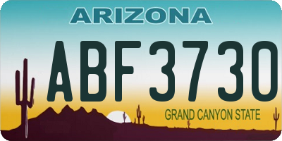 AZ license plate ABF3730