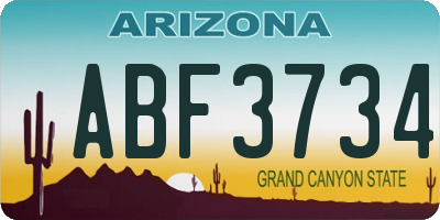 AZ license plate ABF3734