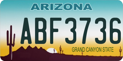 AZ license plate ABF3736