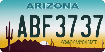 AZ license plate ABF3737