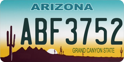 AZ license plate ABF3752
