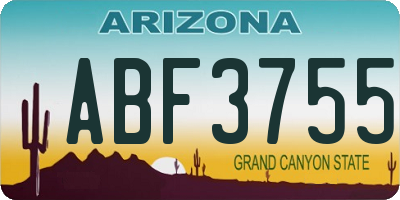 AZ license plate ABF3755