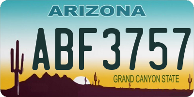 AZ license plate ABF3757
