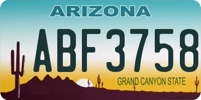 AZ license plate ABF3758