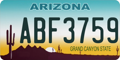 AZ license plate ABF3759