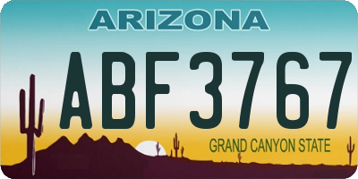 AZ license plate ABF3767