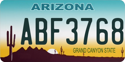AZ license plate ABF3768
