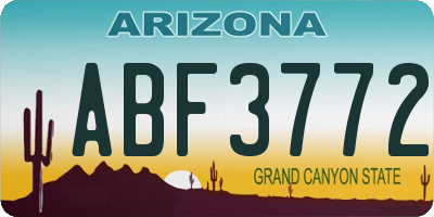 AZ license plate ABF3772