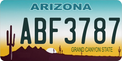 AZ license plate ABF3787