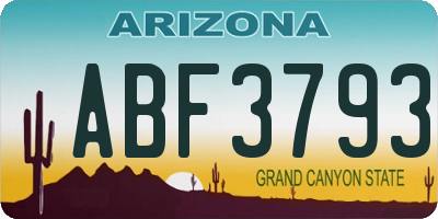 AZ license plate ABF3793