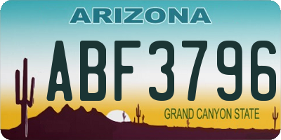 AZ license plate ABF3796