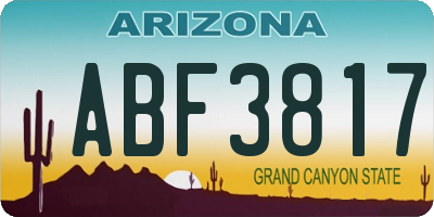 AZ license plate ABF3817