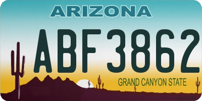 AZ license plate ABF3862