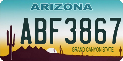 AZ license plate ABF3867
