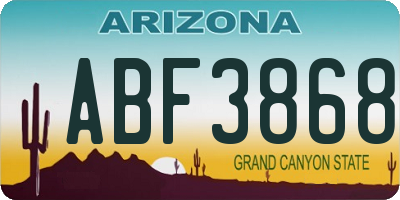 AZ license plate ABF3868