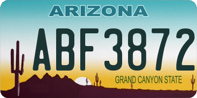 AZ license plate ABF3872