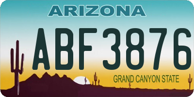 AZ license plate ABF3876