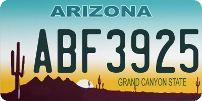 AZ license plate ABF3925
