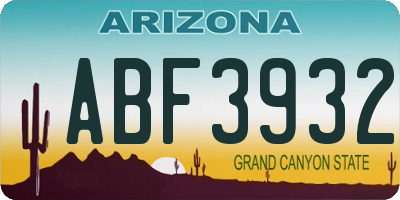 AZ license plate ABF3932