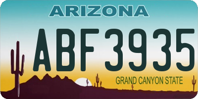 AZ license plate ABF3935