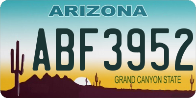 AZ license plate ABF3952