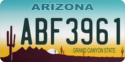 AZ license plate ABF3961