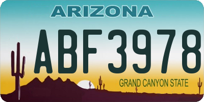 AZ license plate ABF3978
