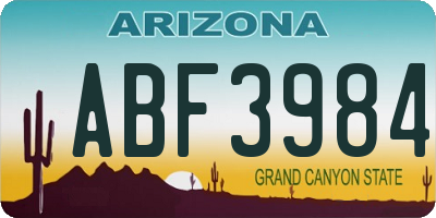 AZ license plate ABF3984