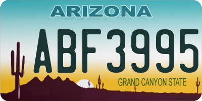 AZ license plate ABF3995