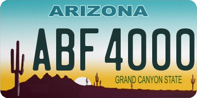 AZ license plate ABF4000