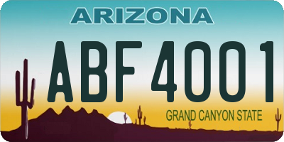 AZ license plate ABF4001