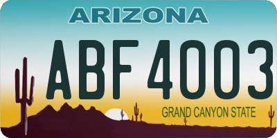 AZ license plate ABF4003