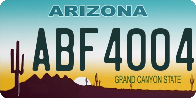 AZ license plate ABF4004