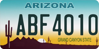 AZ license plate ABF4010
