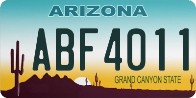 AZ license plate ABF4011