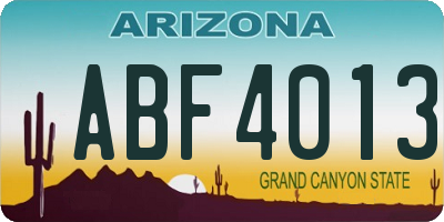 AZ license plate ABF4013