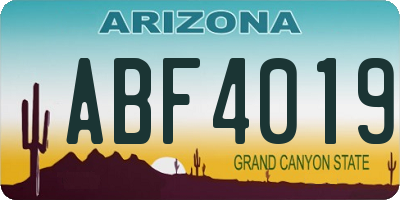 AZ license plate ABF4019