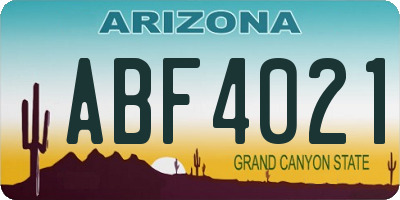 AZ license plate ABF4021
