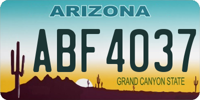 AZ license plate ABF4037