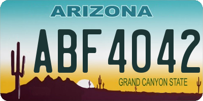 AZ license plate ABF4042