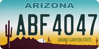 AZ license plate ABF4047